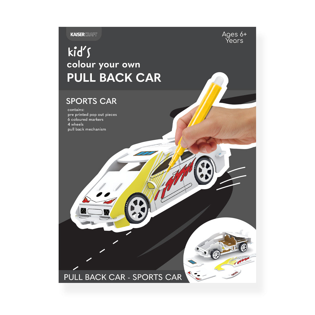 Kaiser Creative Club - Kids CYO Pull-Back Car - SPORTS CAR